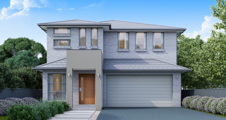 The Alantic grey white house 2 storey