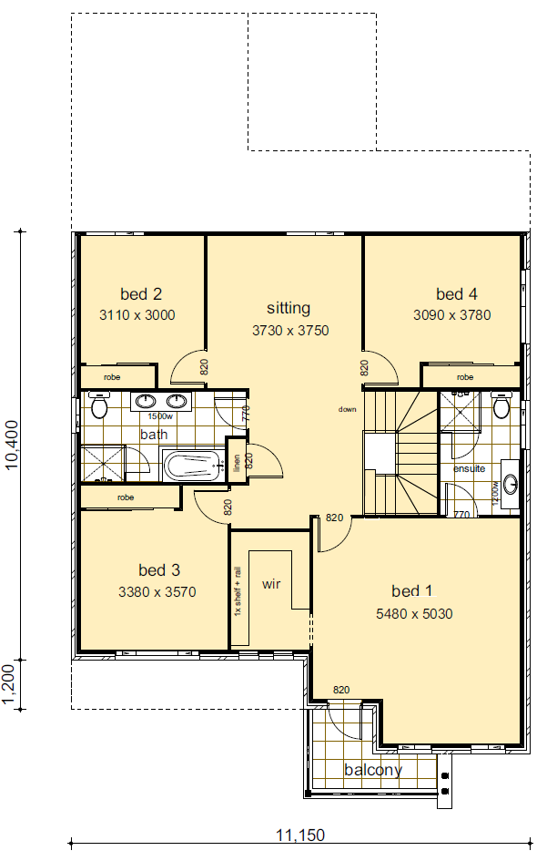 The Denison design 34 first floor